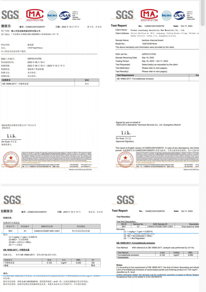 SGS certificate