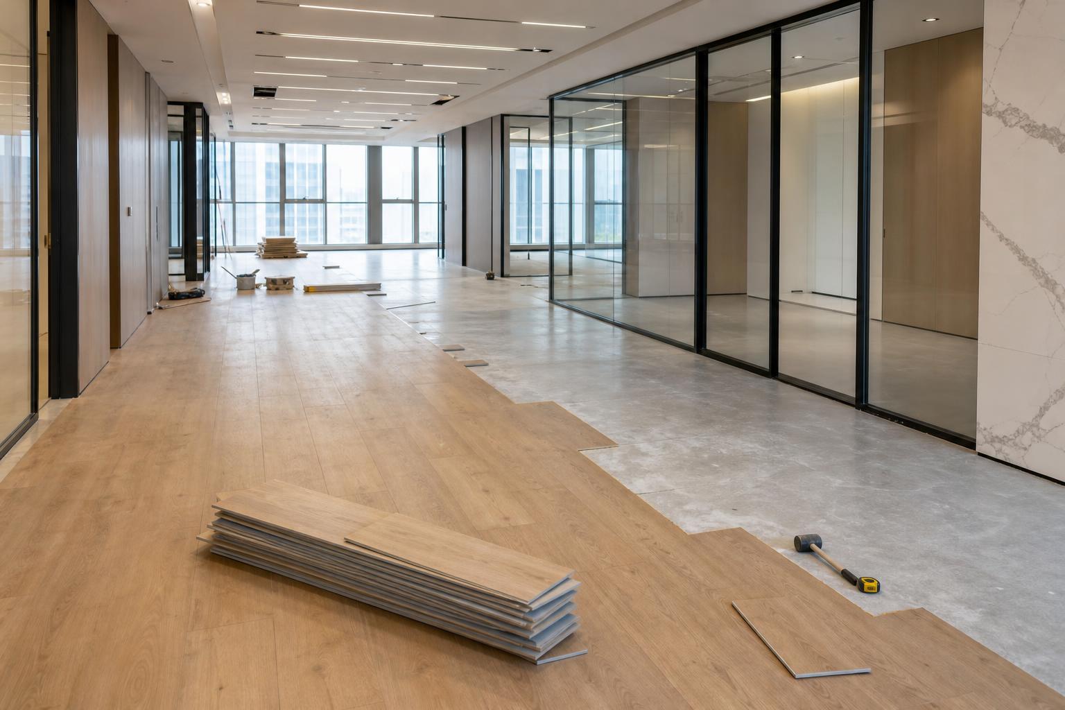 6mm commercial SPC flooring installation
