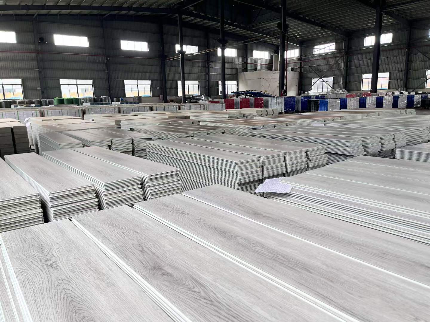 SPC flooring unpacked stock before packing